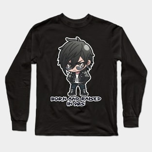 Born and Raised in 90's Chibi Rocker Boy Design Long Sleeve T-Shirt